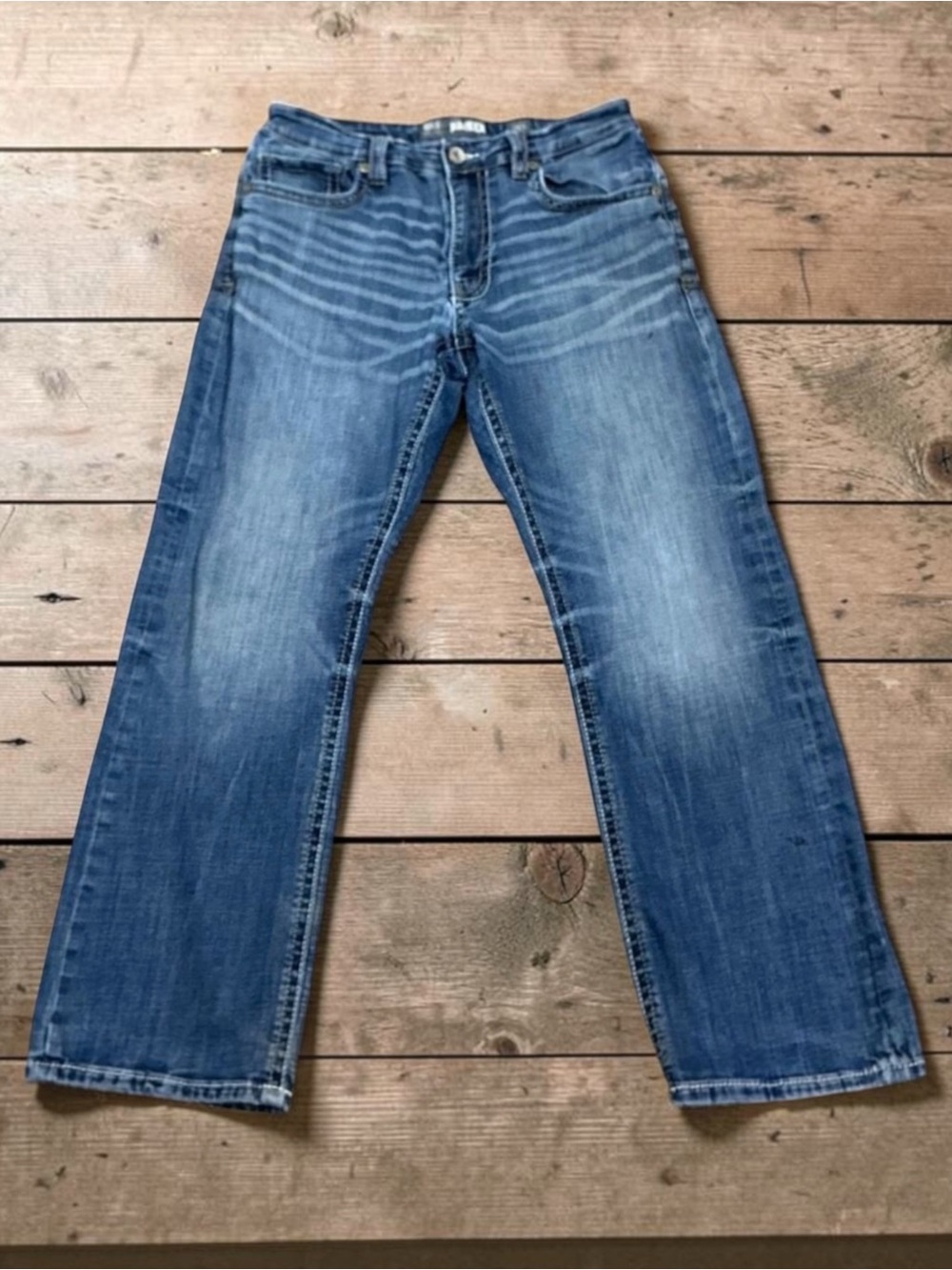 BKE Denim Tyler Straight Leg Distressed Medium Washed Jeans Size 31